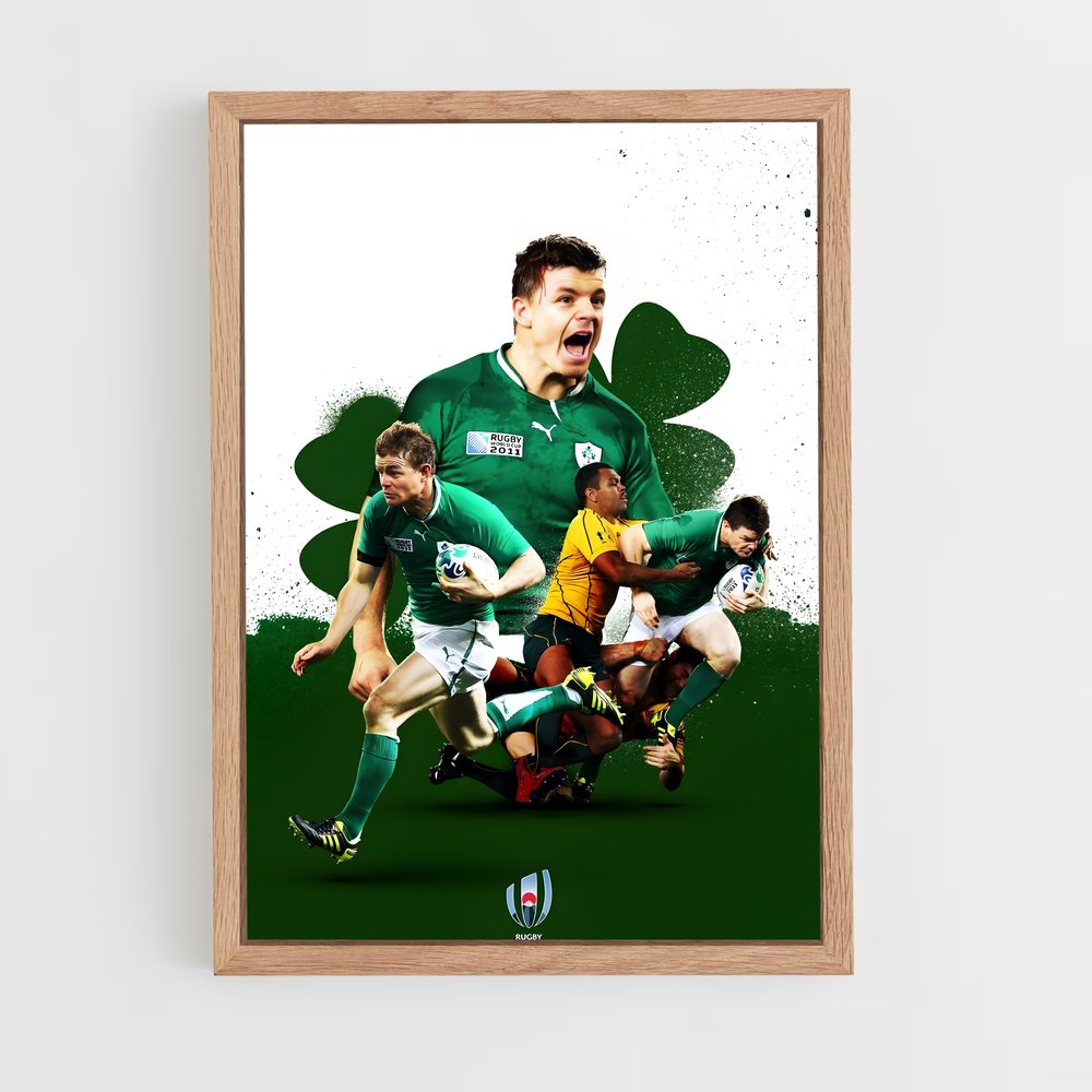Poster Les Guerriers Émeraude – affiche Rugby (vue 4)